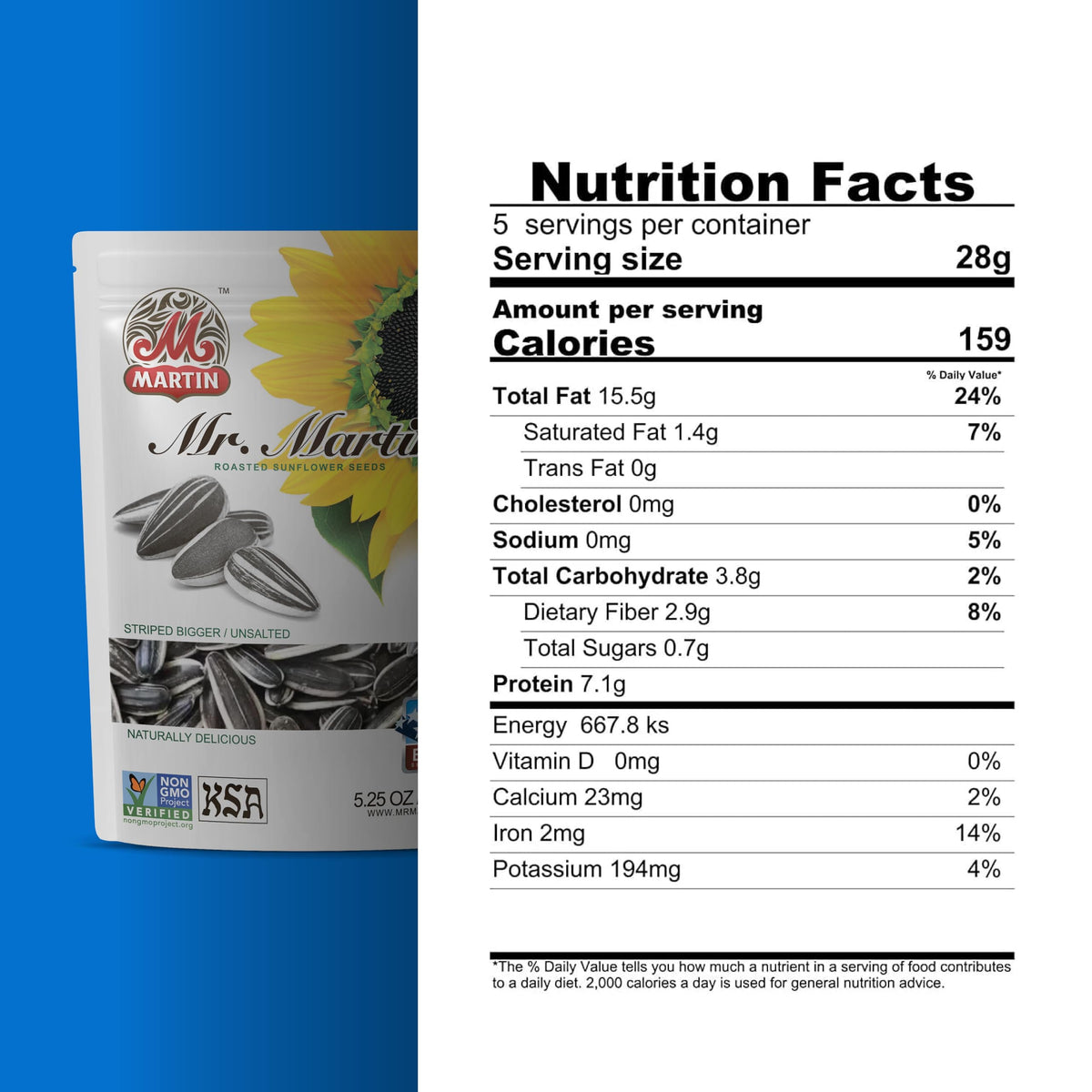 MR. MARTIN freshly roasted sunflower seeds with crisp texture