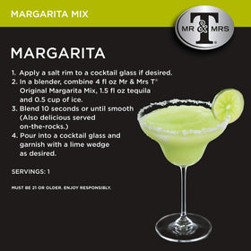 Mr & Mrs T Margarita Mix being poured into a glass for quick margaritas
