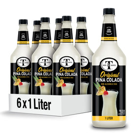 Mr & Mrs T Pina Colada Mix bottle ready for island-inspired cocktails.