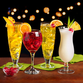 Piña Colada mix being poured into a glass.
