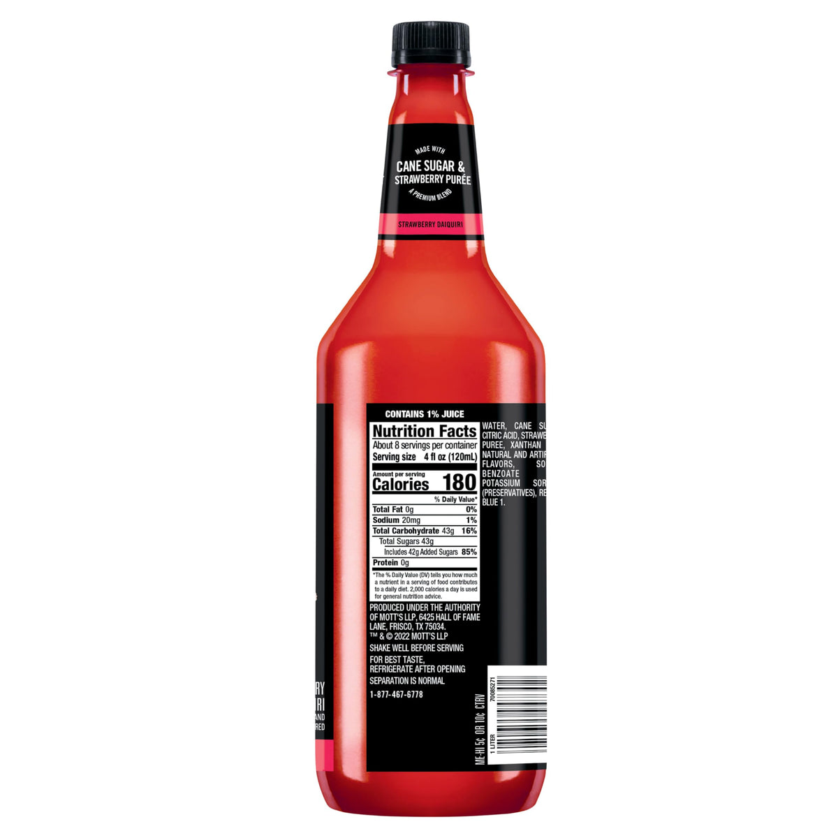 Bottle front view of Mr & Mrs T Strawberry-Daiquiri Margarita Mix
