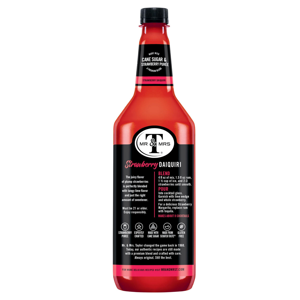 Mr & Mrs T ingredients highlight cane sugar base for premium flavor