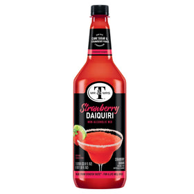 Label close-up on Mr & Mrs T Strawberry-Daiquiri Margarita Mix