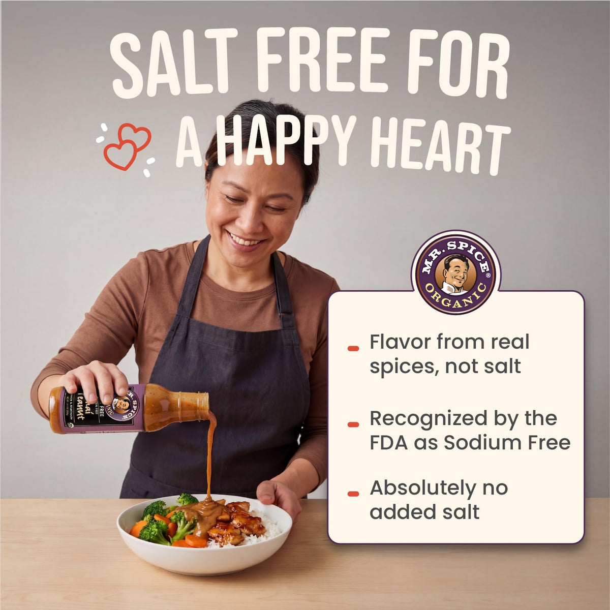 Glossy finish of Mr. Spice Thai Peanut Sauce on wok-style vegetables