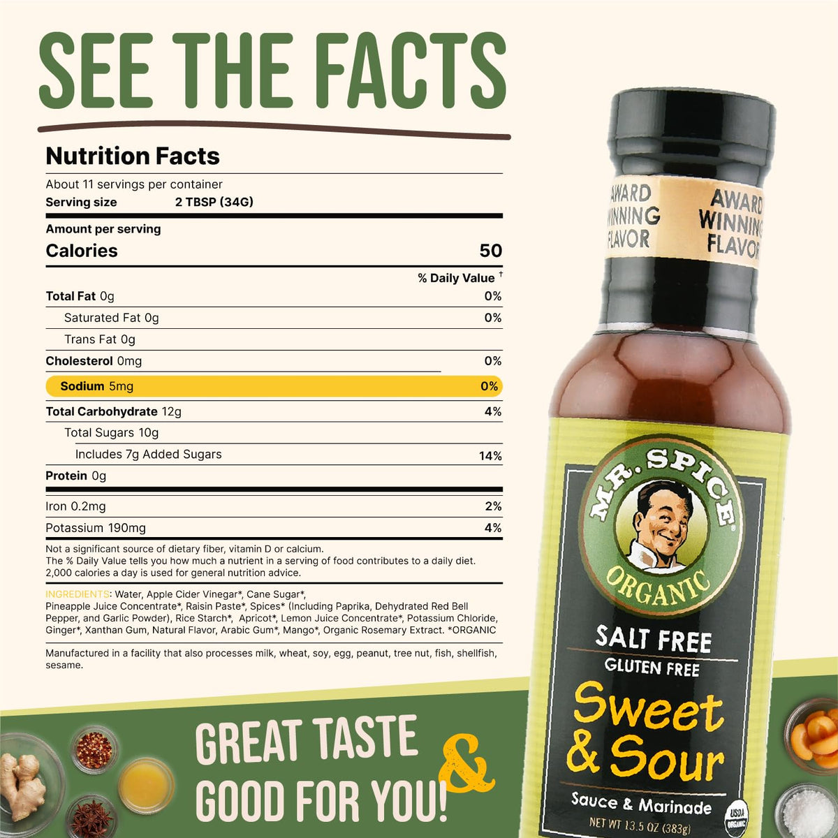 Mr. Spice sauce glaze on chicken for a balanced sweet and tangy finish