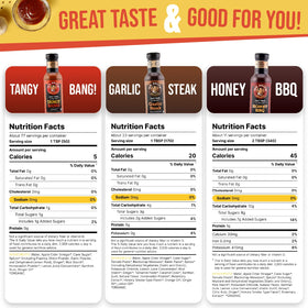 Mr. Spice Original Garlic Steak sauce bottle adds steakhouse depth with zero sodium.