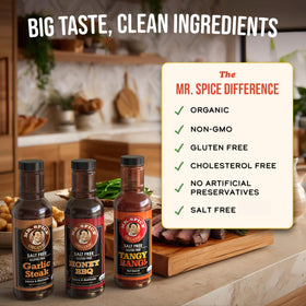 Mr. Spice Original salt-free packaging communicates clean label values.