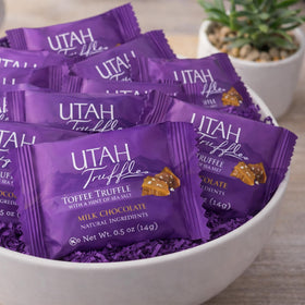 Festive gift pack of Mrs. Call's Utah Truffles ready for celebrations.