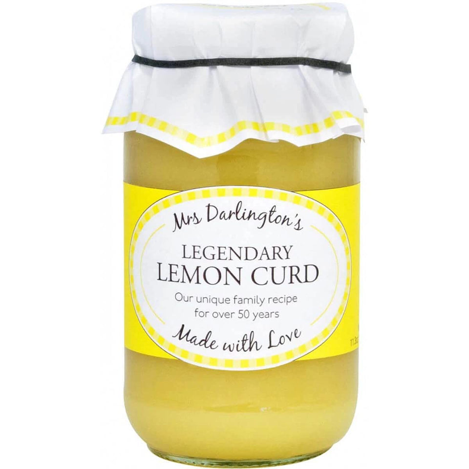 Mrs Darlingtons Legendary Lemon Curd jar, the perfect spread for toast and desserts