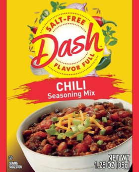 Mrs. Dash chili salt-free seasoning pack boosts chili flavor without salt