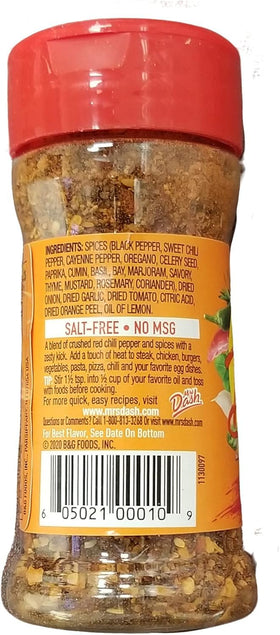 Mrs. Dash Extra Spicy Salt-Free Shaker in action for quick flavor boost.