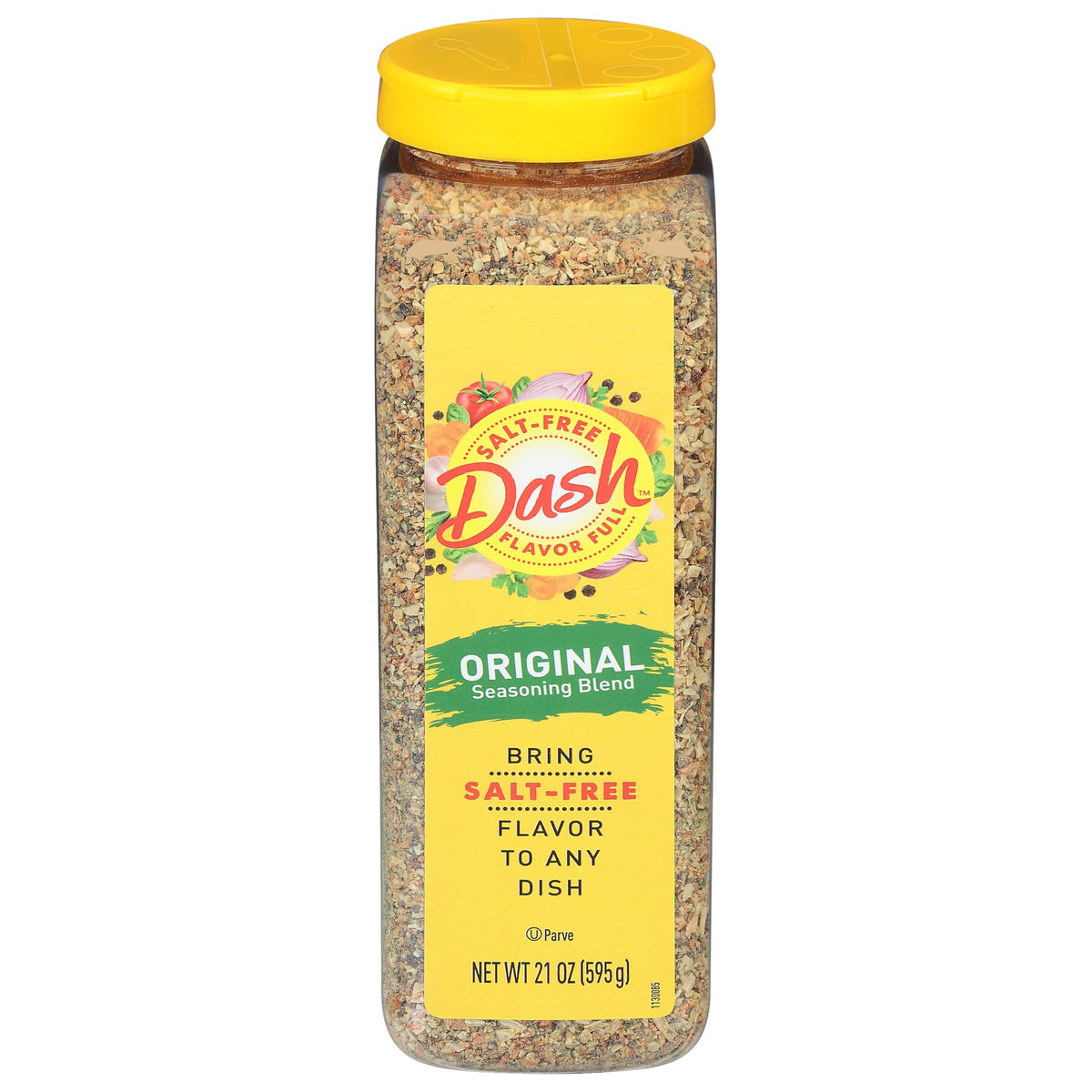 Mrs. Dash Original salt-free bottle front, flavor boost without salt.