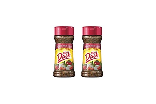 Mrs. Dash Tomato Basil Garlic seasoning bottle adds salt-free flavor to savory dishes