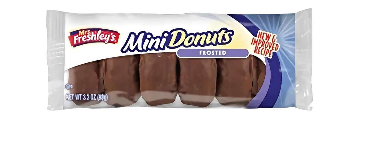 Individually wrapped Mrs. Freshley's Donut Variety preserves freshness for on-the-go enjoyment.