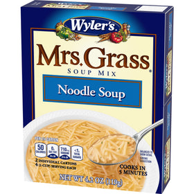 Pouring Mrs. Grass Noodle Soup into a bowl, steamy comfort.