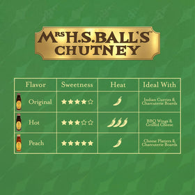 Mrs Ball's Original Recipe Chutney on cheese board, pairing suggestion.