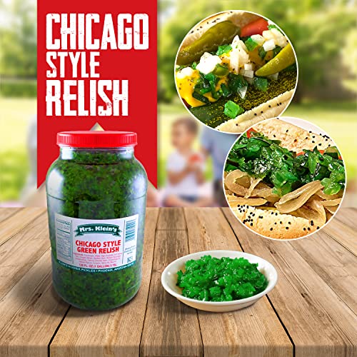 Mrs. Klein's relish ready for deli sandwich topping, balanced sweetness.