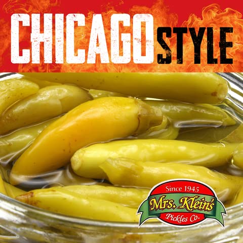 Label detail of Mrs. Klein's Sport Peppers showing kosher, vegan, gluten-free tags.