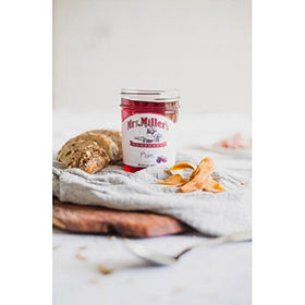 Mrs. Miller's Plum Jelly boxed pack on shelf, ideal for gifting.