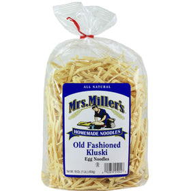 Mrs Miller's Kluski noodles served in a bowl, ideal for soups and casseroles