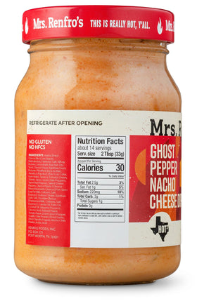 Spoonful of Mrs Renfro's Ghost Pepper dip ready for party snacking.