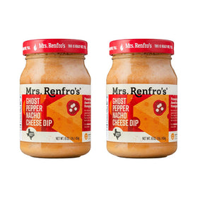 Mrs Renfro's Ghost Pepper Nacho Cheese Dip in a jar for bold nachos.
