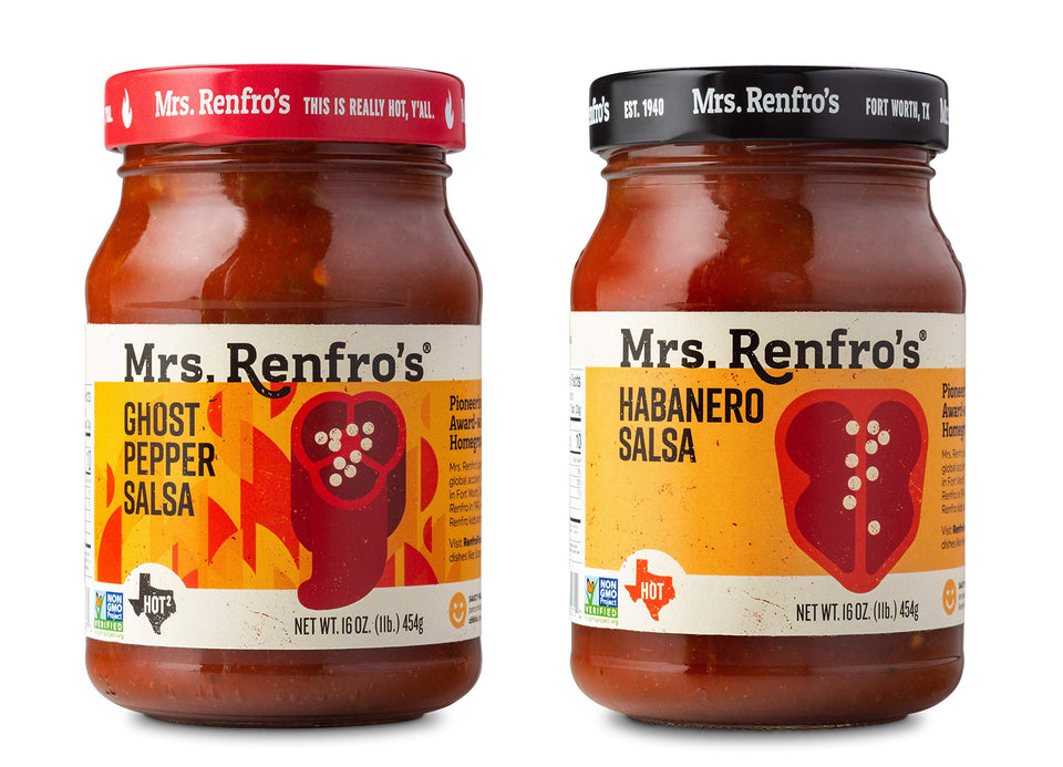 Mrs. Renfro's Habanero salsa jar for bold heat and tangy flavor.