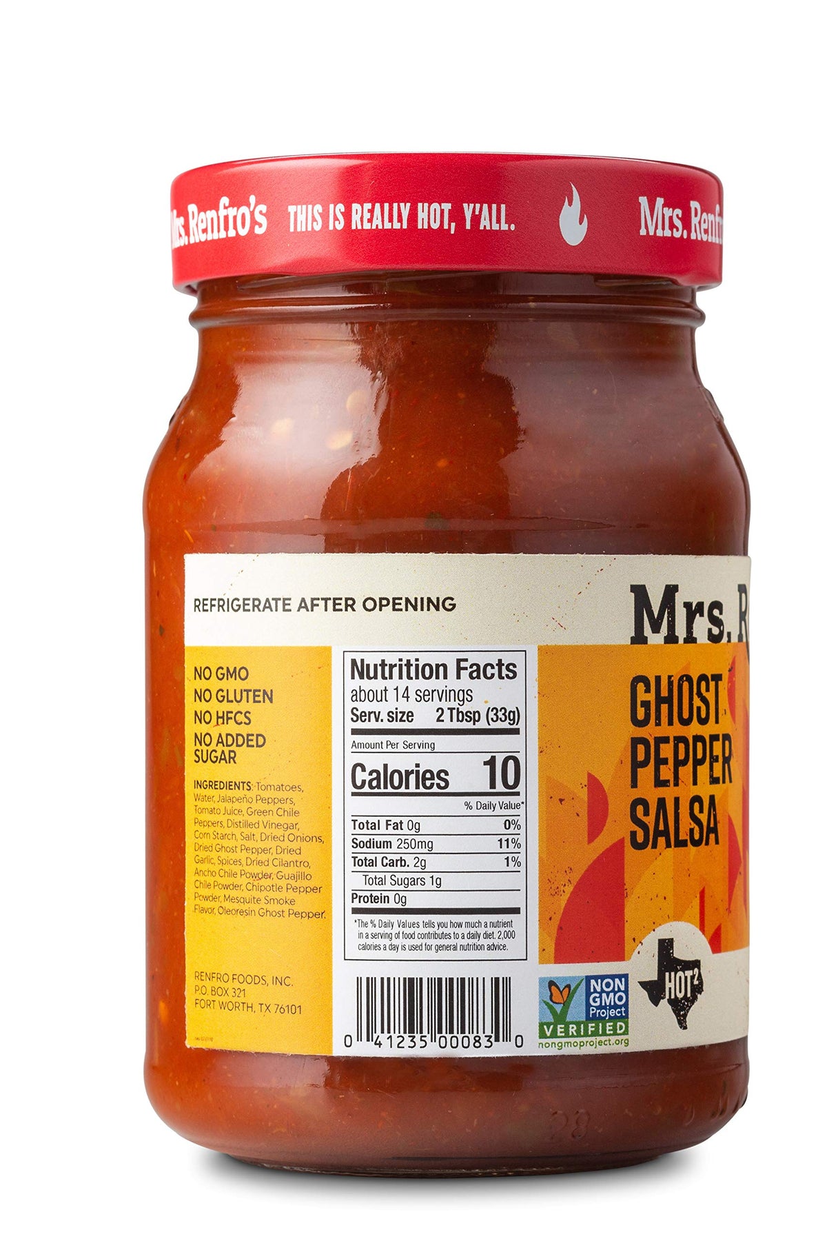Mrs. Renfro's Hot Variety Pack label showcases two distinct salsas for tasting.