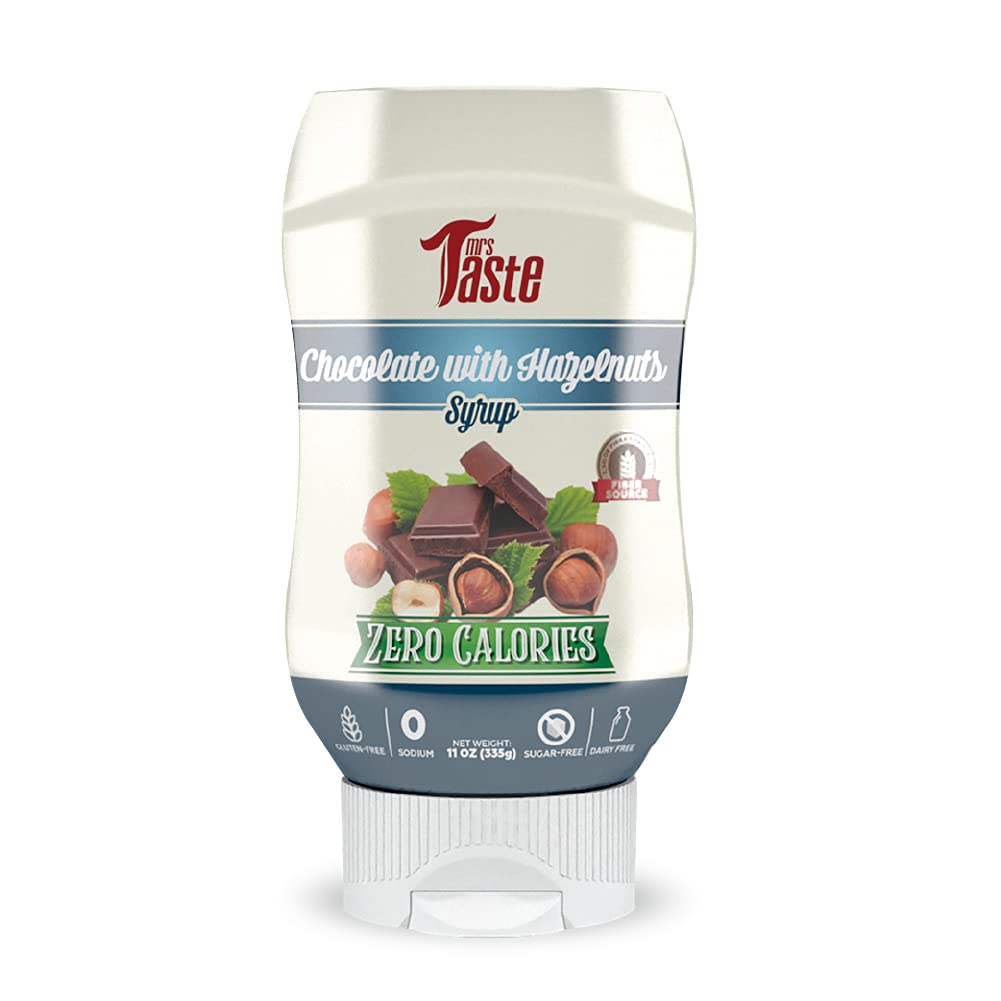 Mrs Taste Sugar Free Syrup bottle with glossy drizzle and zero calories.