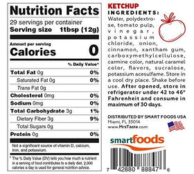 Mrs Taste Sugar Free Ketchup label front highlighting zero sodium