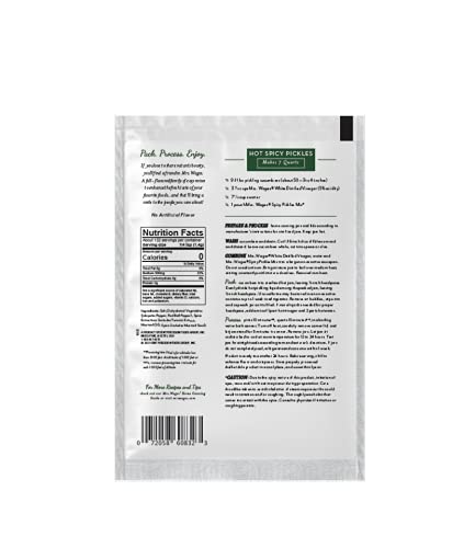Mrs. Wages Hot Spicy Pickles Quick Process Mix finished pickles, crisp and boldly seasoned.
