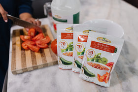 Mrs. Wages medium salsa mix pouch open for quick seasoning.