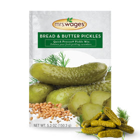 Mrs. Wages Zesty bread-and-butter pickles packet, ideal for quick batches.
