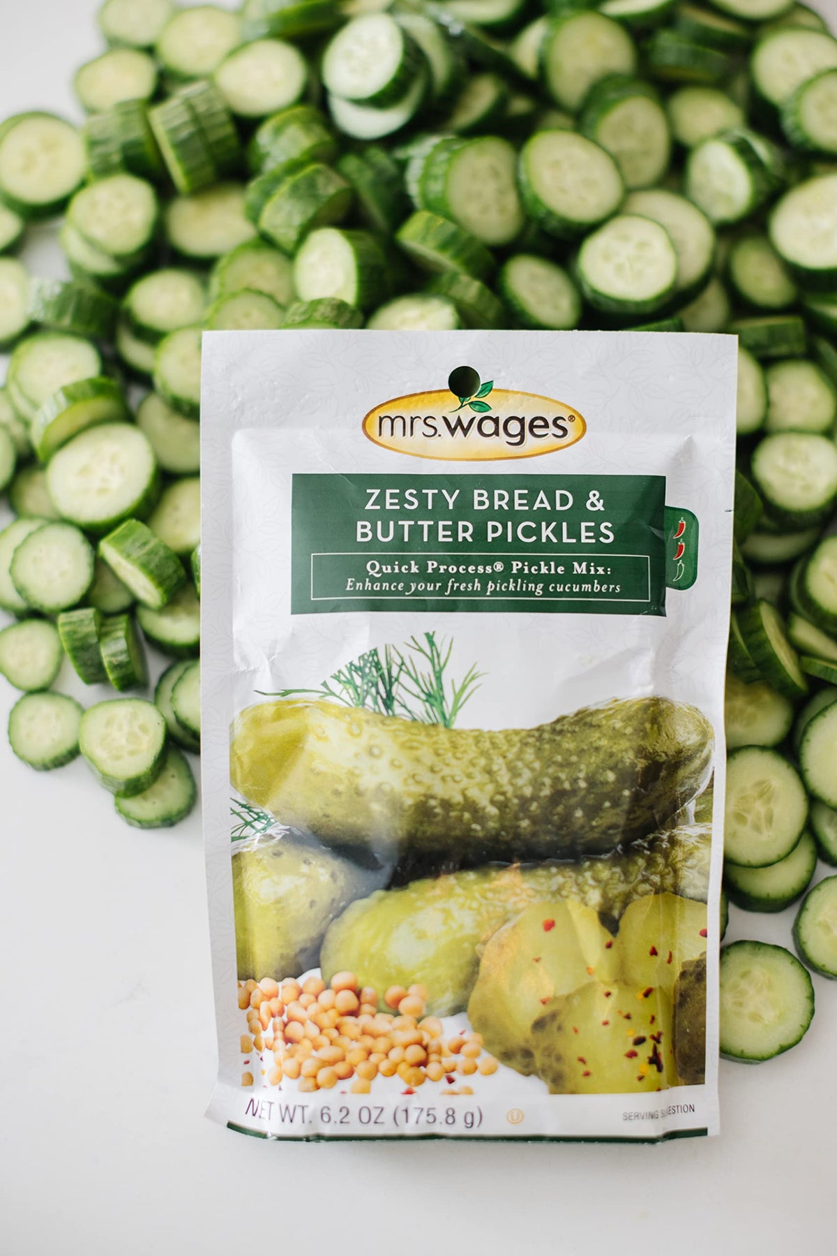 Mrs. Wages Zesty pickles ready in jars after processing offer crisp, balanced taste.