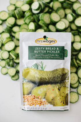 Mrs. Wages Zesty pickles ready in jars after processing offer crisp, balanced taste.