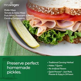 Mrs. Wages Zesty pickles served as a tangy snack, great with ranch or dip.