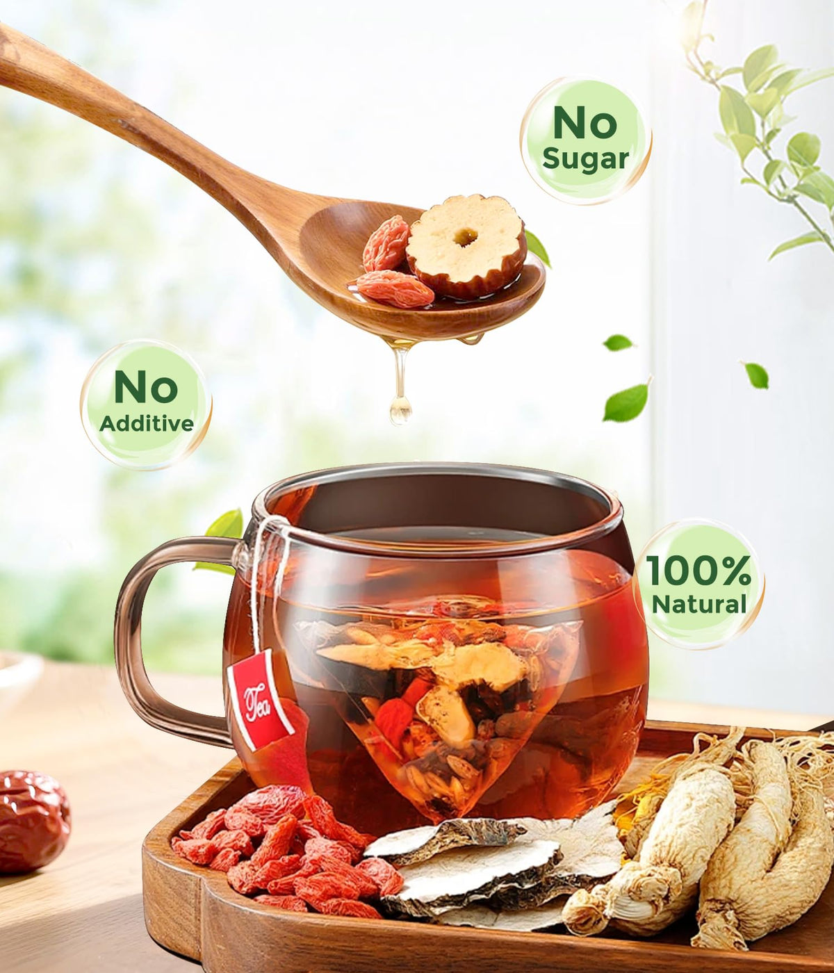 MSFOOT maca-huangjing tea bag with mulberry for sustained vitality