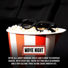 MSRF cozy movie night scene promoting family snacking.