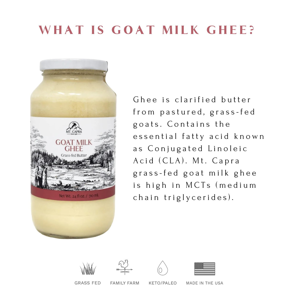 Mt. Capra ghee added to beverages for silky creaminess