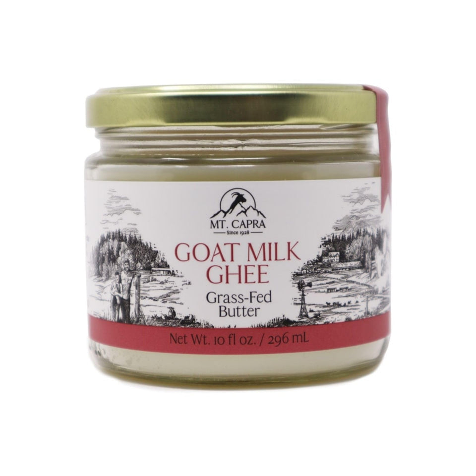 MT Capra Goat Milk Ghee bottle, unsalted and ready for versatile, high-heat cooking.