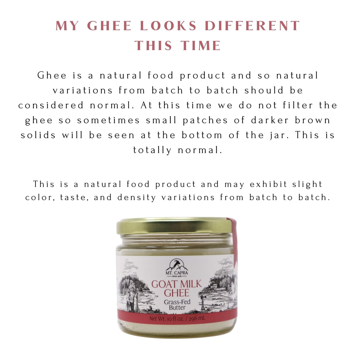Unsalted MT Capra Ghee provides control over seasoning in recipes.