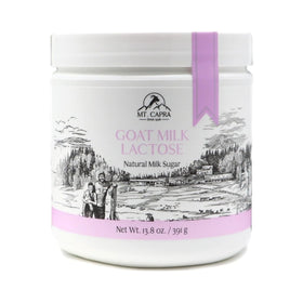 Mt. Capra Goat Milk Lactose bottle for coffee and baking, with gentle sweetness.