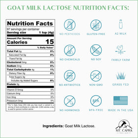 Mt. Capra Goat Milk Lactose measuring spoon for precise lactose addition in recipes.