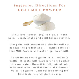 Mt Capra goat milk powder for cooking and baking ideas.