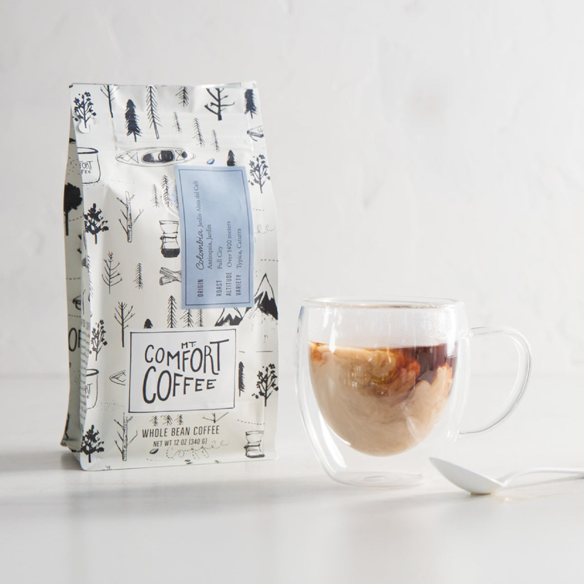 Mt Comfort Coffee Colombia Full City Roast aroma in the air as it brews
