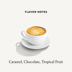 Mt Comfort Coffee Colombia Full City Roast brewed cup with steam and bold finish