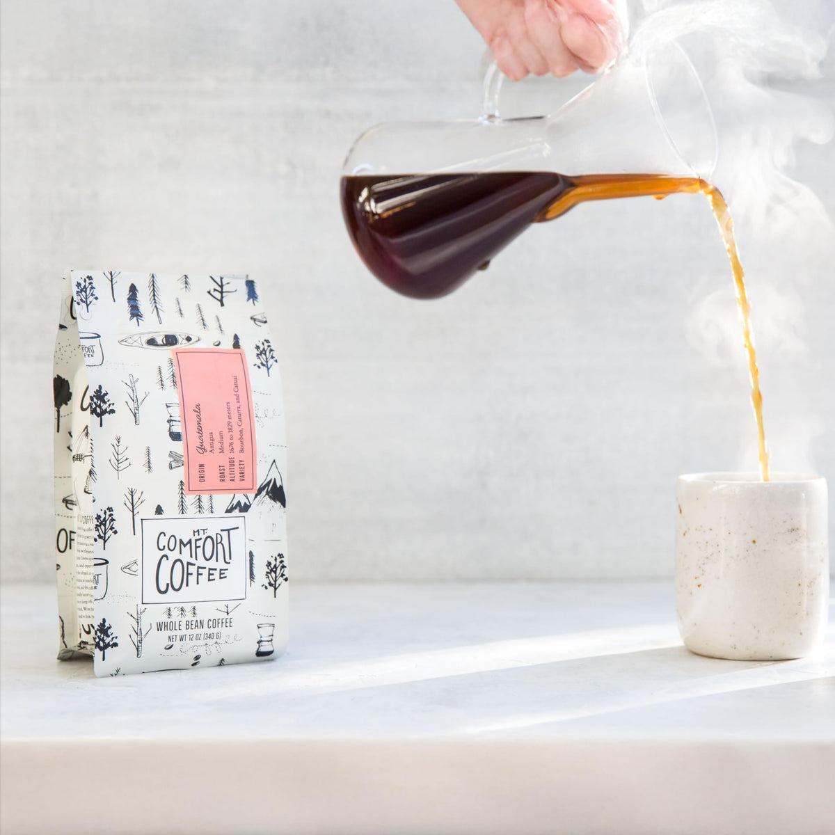 Aromatic Mt. Comfort Coffee Guatemala Medium Roast aroma rises in the kitchen