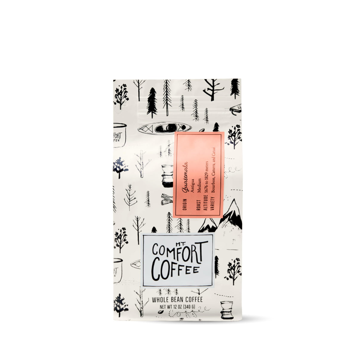 Mt. Comfort Coffee Guatemala Medium Roast whole beans ready to grind for fresh flavor
