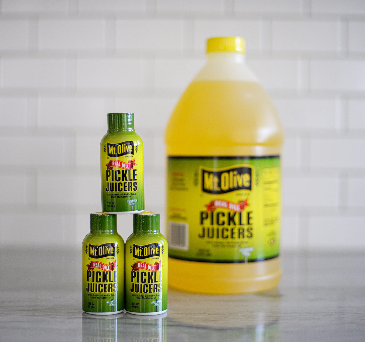 Mt. Olive Pickle Juice marination setup for quick fish or poultry flavor.