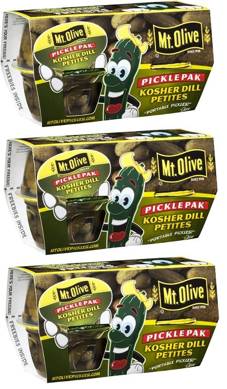 Mt. Olive Pickle Pak Kosher Dill Petites jar-front; bite-sized pickles ideal for sandwiches.
